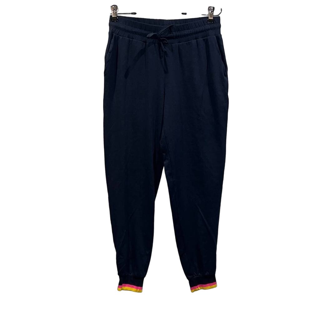 Boden Navy Womens Cuffed Jersey Elastic Waist Skinny Leg Pockets Jogger Pant 4